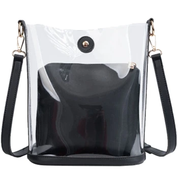 

Transparent Pvc Shoulder Bag Women'S Candy Color Women'S Jelly Bag Wallet Solid Color Handbag