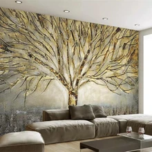 Beibehang пользовательские обои современный американский металл тиснением Мода Дерево Картина маслом ТВ задний план стены декоративные 3d обои