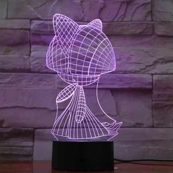 

Pokemon Go Ralts Figure Children Night Lamp LED Touch Sensor Color Changing Bedroom luminaria Acrylic Night Light Bedside Ralts