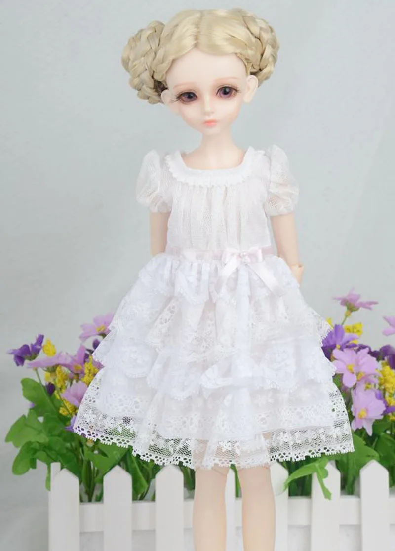 Новое поступление 1/3 1/4 1/6 BJD Кукольное платье белые цвета Одежда Игрушка