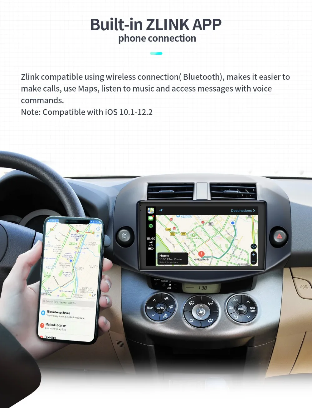 Excellent JOYING Android 8.1 4GB+64GB Octa Core support 4G stereo one din car radio player Voice Command IPS FOR Toyota RAV4 2007-2011 HD 23