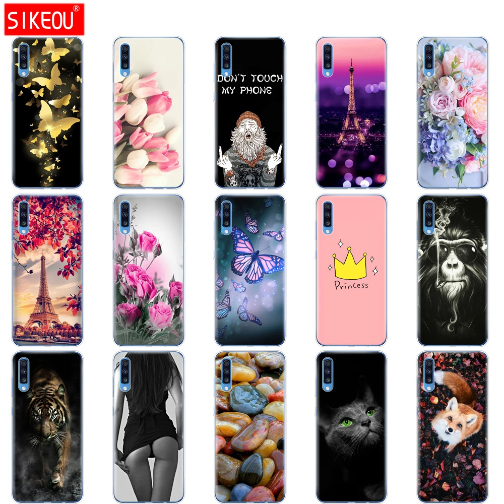 For Samsung A70 Case Soft TPU Phone Back Cover For Samsung Galaxy A70 silicon Cases Coque Capa A 70 A705 A705F bumper Cat