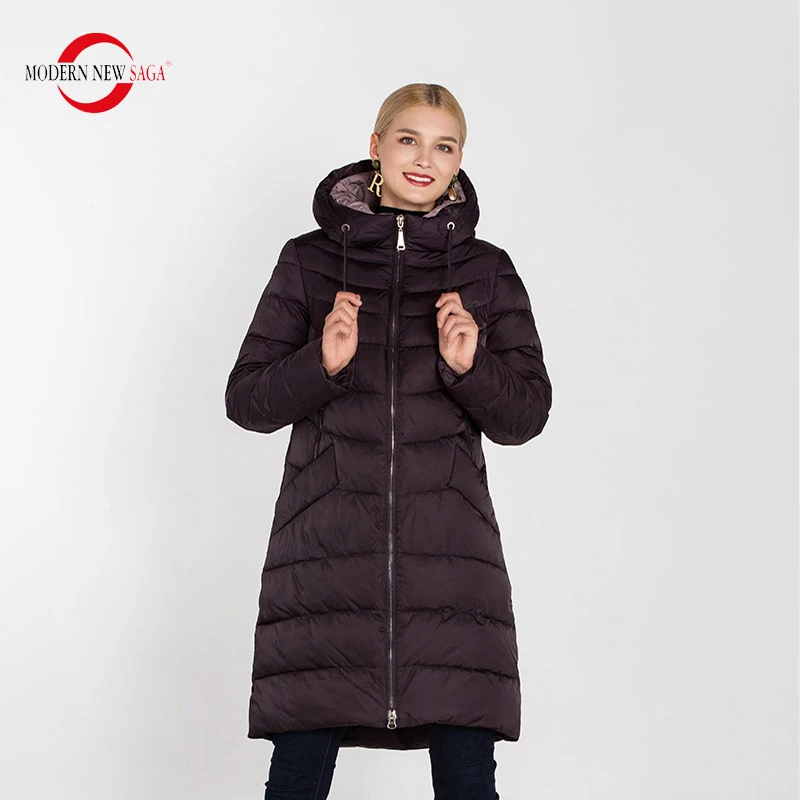 Modern New SAGA 2019 Autumn Women Coat & Jacket Zipper Hooded Overcoat Thick Cotton Padded Jacket Ladies Warm Parkas