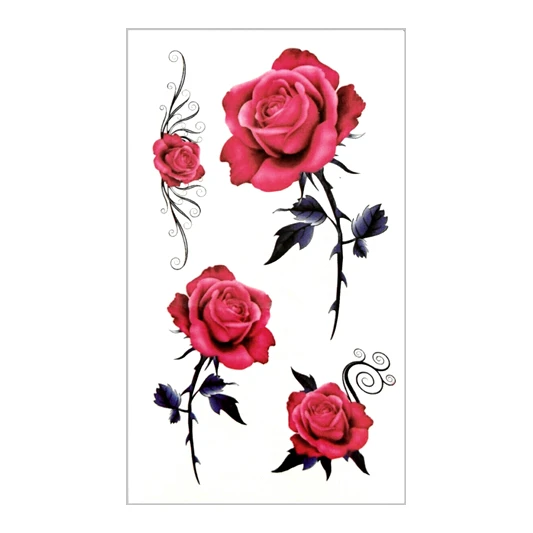 

Free shipping Waterproof Temporary Tattoo Sticker 10.5*6 cm rose flower Tattoo water transfer fake Flash tattoos for men girl