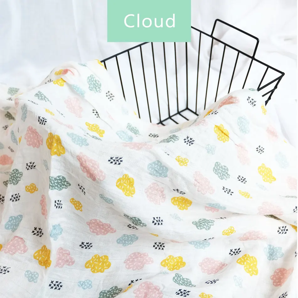 Elinfant муслин бамбуковые пеленки стирать детские одеяла для новорожденных Обёрточная бумага из бамбуковых волокон, мягкие детские Пеленальное полотенце - Цвет: Cloud