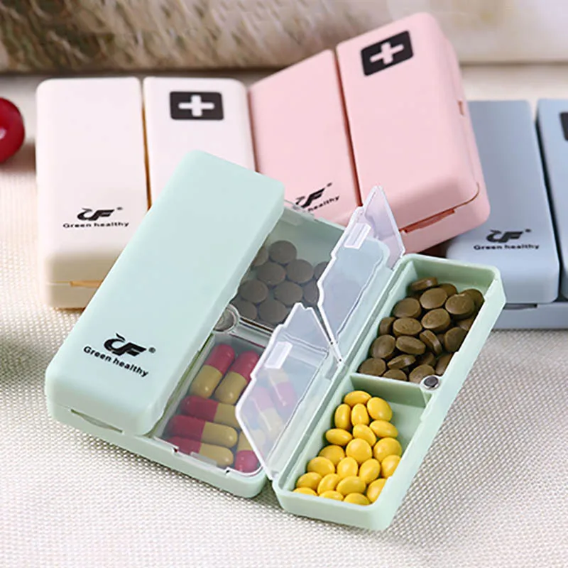 Tablet Pill Box Pastillero Seven Box Folding Capped Pills Separating Magnets Pastillero Semanal Pill Organizer Medicine Box