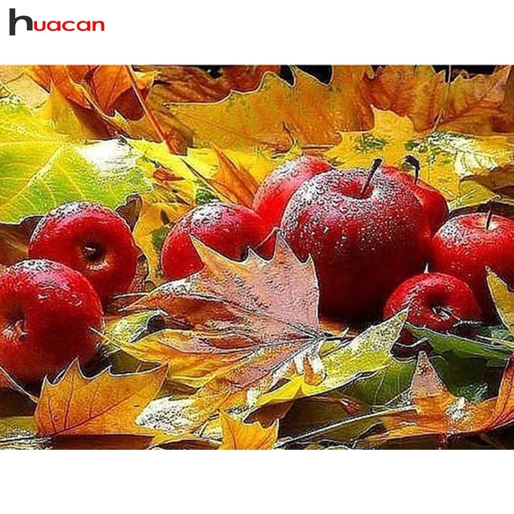 

HUACAN Diamond Paintings Landscape Diamond Mosaic Apple Full Drill Diamond Embroidery Cross Stitch Picture Of Rhinestones Decor