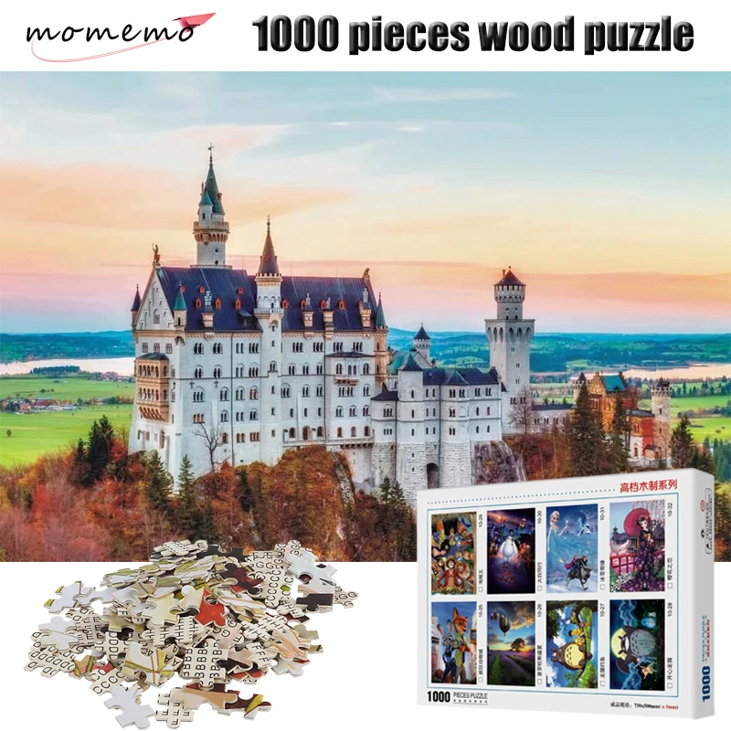 

MOMEMO Neuschwanstein Castle Puzzle 1000 Pieces Landscape Figure Adult Wooden Jigsaw Puzzle Children Educational Toys Gifts