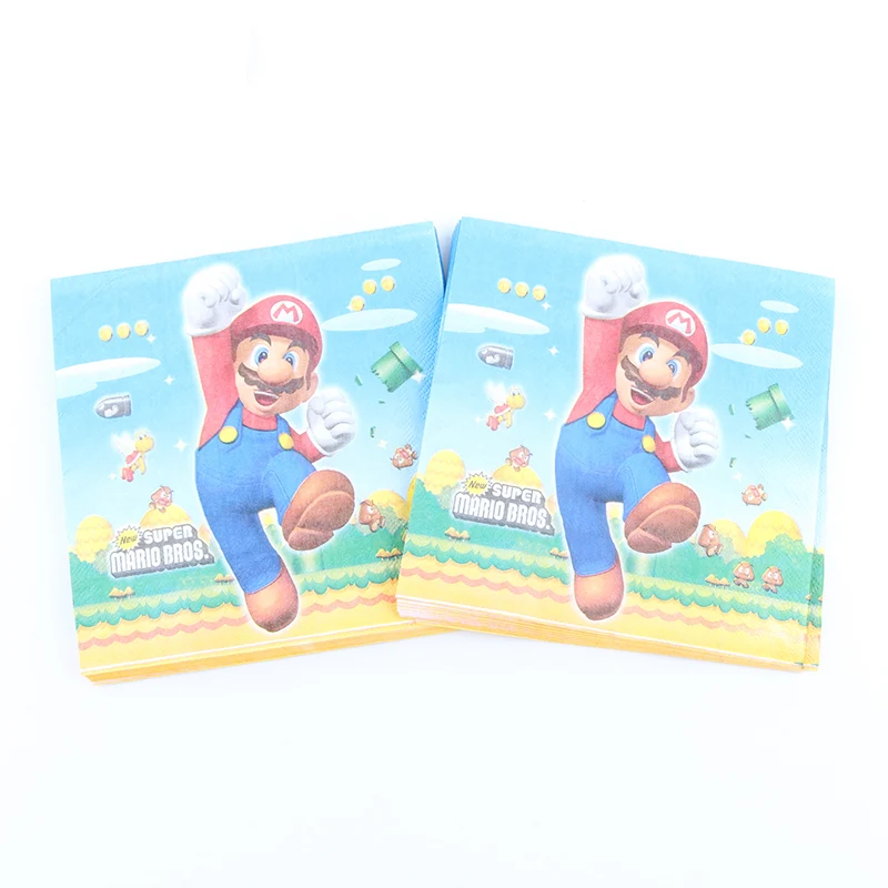 

Super Mario Bros Theme Party Disposable Paper Napkins Kids Boy Girls Happy Birthday Home Party Decoration Supplies
