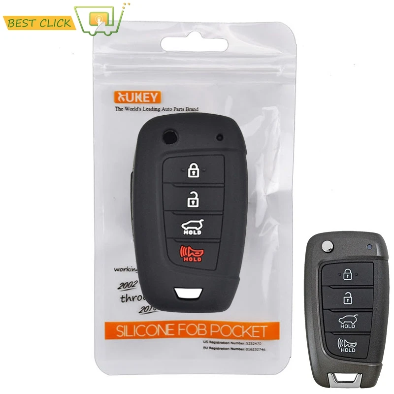 4 кнопки силиконовый корпус выкидного ключа для hyundai Kona крышка автомобиля дистанционного Fob оболочки куртка рукав протектор