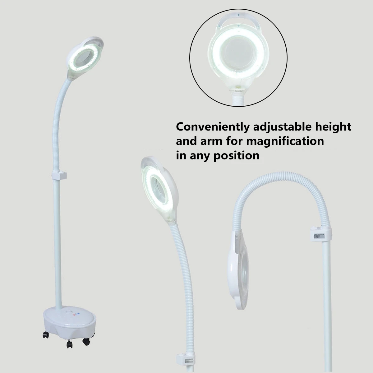  Pro 8X Diopter 120 LED Magnifying Floor Stand Lamp Magnifier Glass Cold Ligth Len Facial Light For  - 33047142010
