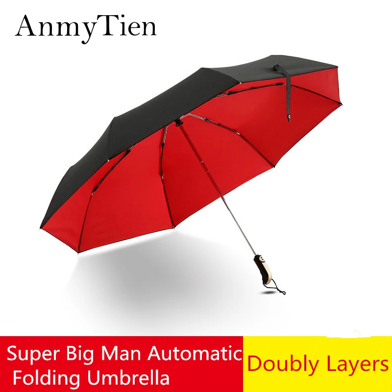 Large Black Umbrella Windproof Automatic Folding Male Female Guarda