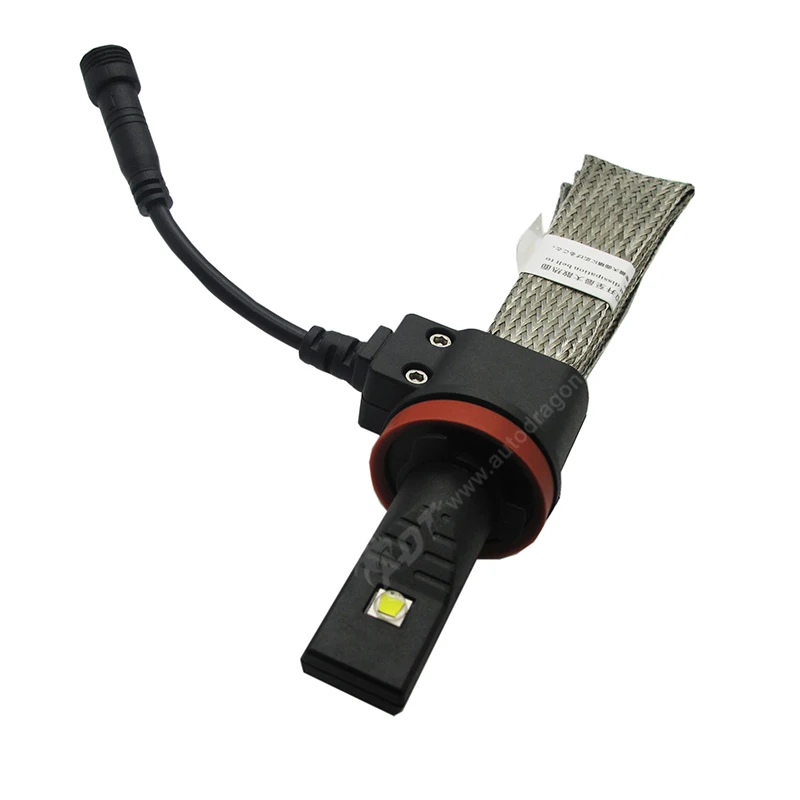 Auto LED Headlight Kit NO Fan Heatsink Build in 40W 5000LM H8 H11 Pure White 12V 24V Car Head
