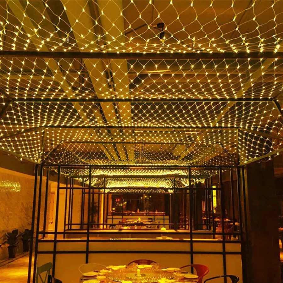 Thrisdar 8X10 м 2000 Светодиодный большой сетчатый Сказочный свет 8 режимов наружная Свадебная вечеринка в отеле уличная Праздничная гирлянда