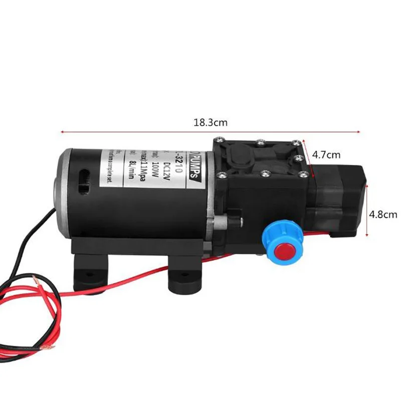 12 В 100 Вт высокое Давление Профессиональные водяной насос Micro насос электрический мембранный самовсасывающий насос подкачки 8L/ мин для
