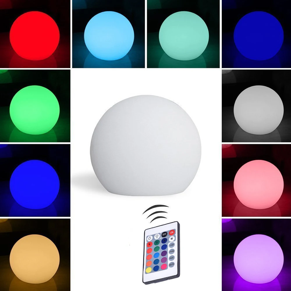 

New D120mm round ball wireless rechargeable RGBW LED lighting system Waterproof for furniture Bulb Lite under table garden lamps