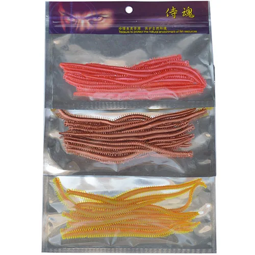 

10pcs/pack*3 Artificial Sea Worms 13.5cm Earthworm Soft Fishing Lures Soft Bait Lifelike Fishy Smell Lures