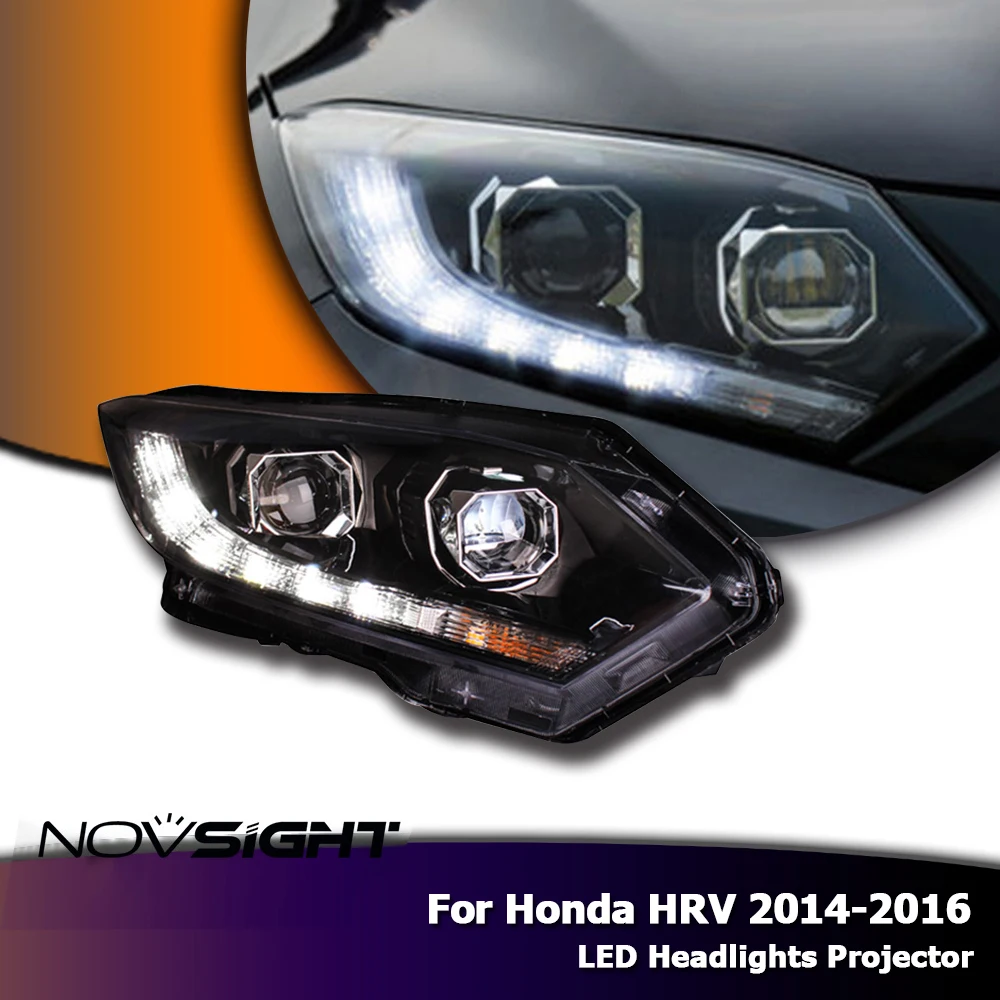

NOVSIGHT Car Styling for Honda HRV Headlights 2014-2016 Vezel LED Headlight DRL Bi Xenon Lens High Low Beam Parking Fog Lamp