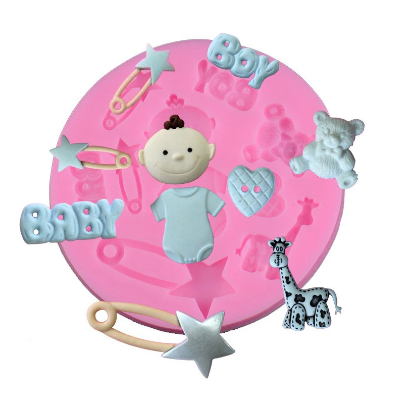 

Pop 3D Baby Cake Border Silicone Moulds Fondant Kitchen Cake Mold for Chocolate Baking Tools Confectionery Bakeware Pastry Tool