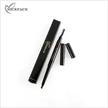 NICEFACE, двойная головка, оттенок, косметика, натуральный, стойкий, водонепроницаемый, черный, коричневый, карандаш для бровей, макияж