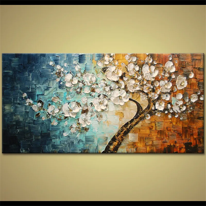 

Hand Painted Oil Painting Palette Knife Flower Canvas wall art canvas Pictures for living room home decor cuadros decoracion 26