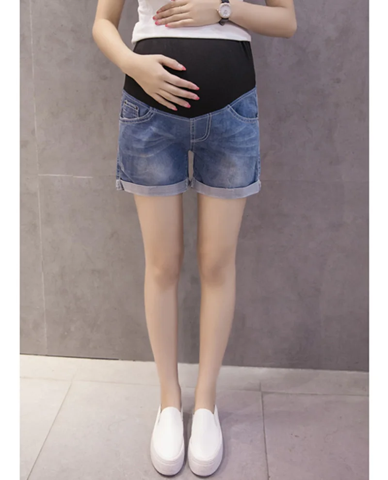 Summer Denim Shorts For Maternity Ultra Thin Hot Pants For Pregnant Women Chic Short Trousers of Pregnancy Maternity Jeans