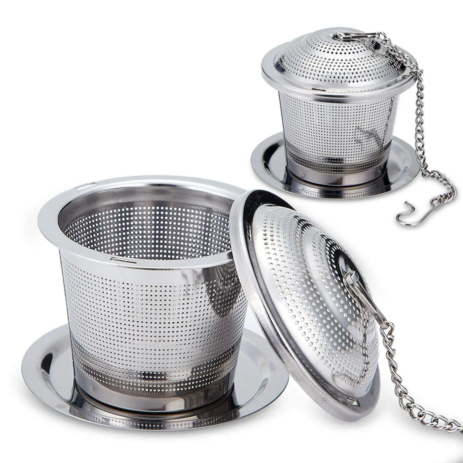 Tea Infuser Travel Set with 2 Individual Cases Stainless Steel Ball strainer Steeper Drip Tray for Loose | Дом и сад