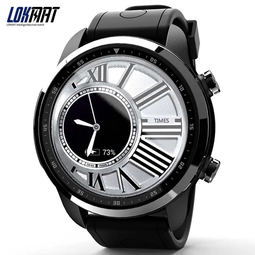 

LOKMAT Android Smart Watch Phone Heart Rate monitor Bluetooth Waterproof 1GB/16GB WIFI GPS 4G Men Smartwatch For ios