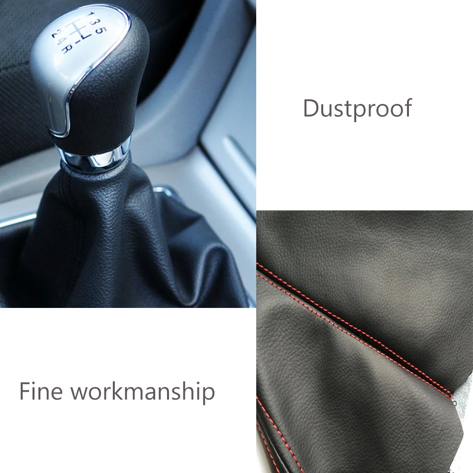 Carbon fiber leather Gear Lever dust-proof cover For Kia Rio 3 Ceed Sportage Cerato Sorento Mazda CX-5 6 Mini Cooper R56