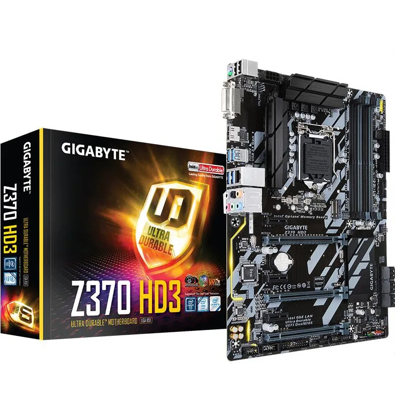 

NEW For Gigabyte GA-Z370 HD3 Z370 HD3 Motherboard LGA1151 DDR4 Z370 PCI-E3.0 SATA3 USB3.0 Support i3 8100 i5 8500 I7 8700