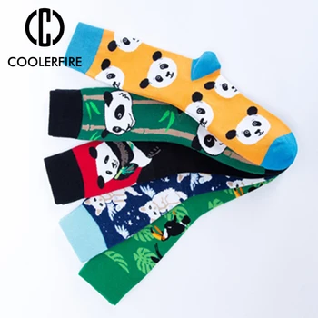

New Fashion Cartoon Animal Men And Women Color Cotton Socks Harajuku Style Cat Panda Rhinoceros Happy Casual Socks WD045