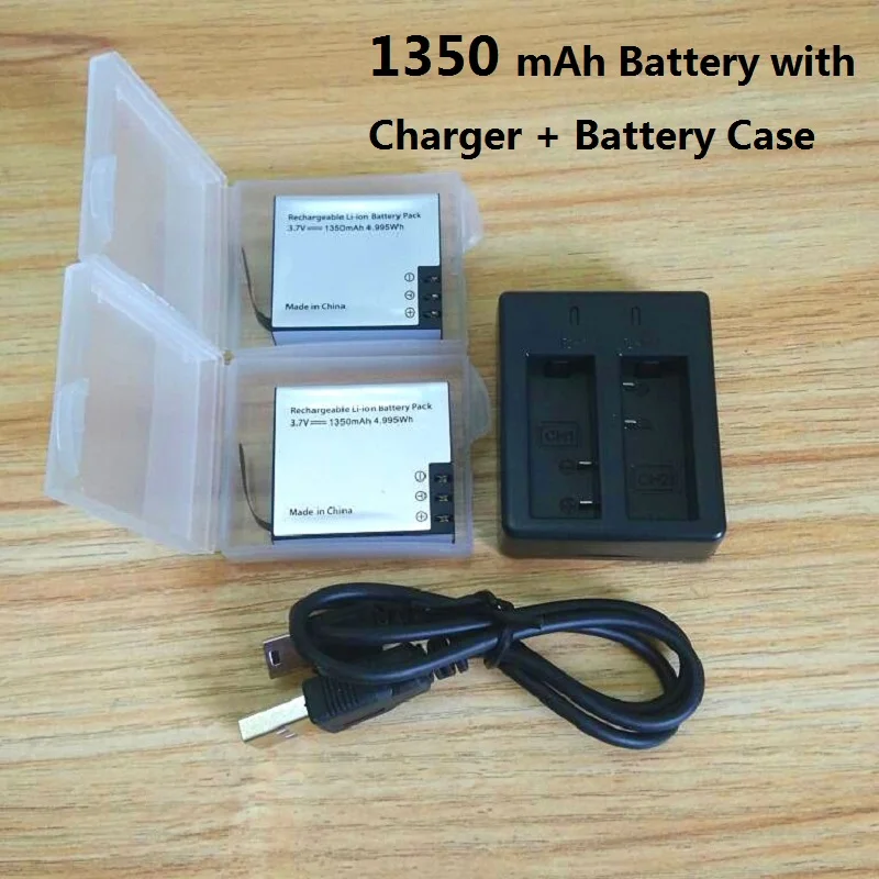 

SOOCOO Original 1350mAh Battery with Charger for S100 C30R SJCAM M10 SJ4000 SJ5000X THIEYE T5 Edge E7 EKEN H3 H9R Action Camera