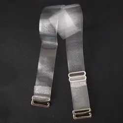 Для женщин 1 см металлической пряжкой невидимый бюстгальтер ремни Регулируемые нескользящие прозрачный бюстгальтер ремешок Для женщин