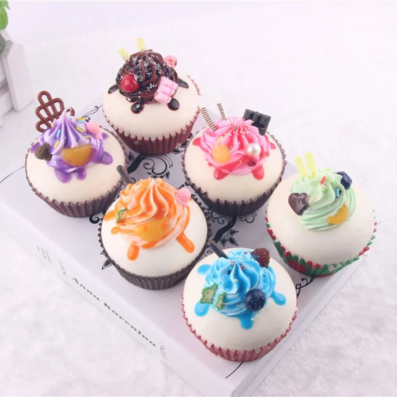 

Cute Hard Ice Cream Fruit Cup Cake Food Simulation Kid Toys Collectibles