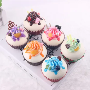 

Cute Hard Ice Cream Fruit Cup Cake Food Simulation Kid Toys Collectibles