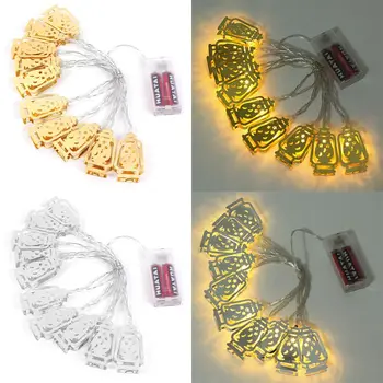 

10 Lights Allah lamp Eid Mubarak Decorative String Lights Ramadan Kareem Decoration Accessories Muslim Islam Party Supplies