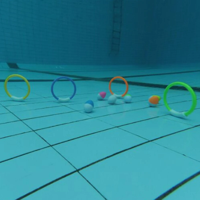 4 шт./компл. подводный интересный цвет кольцо детские спортивные игрушки гимнастические упражнения ребенка распознавания весело открытый