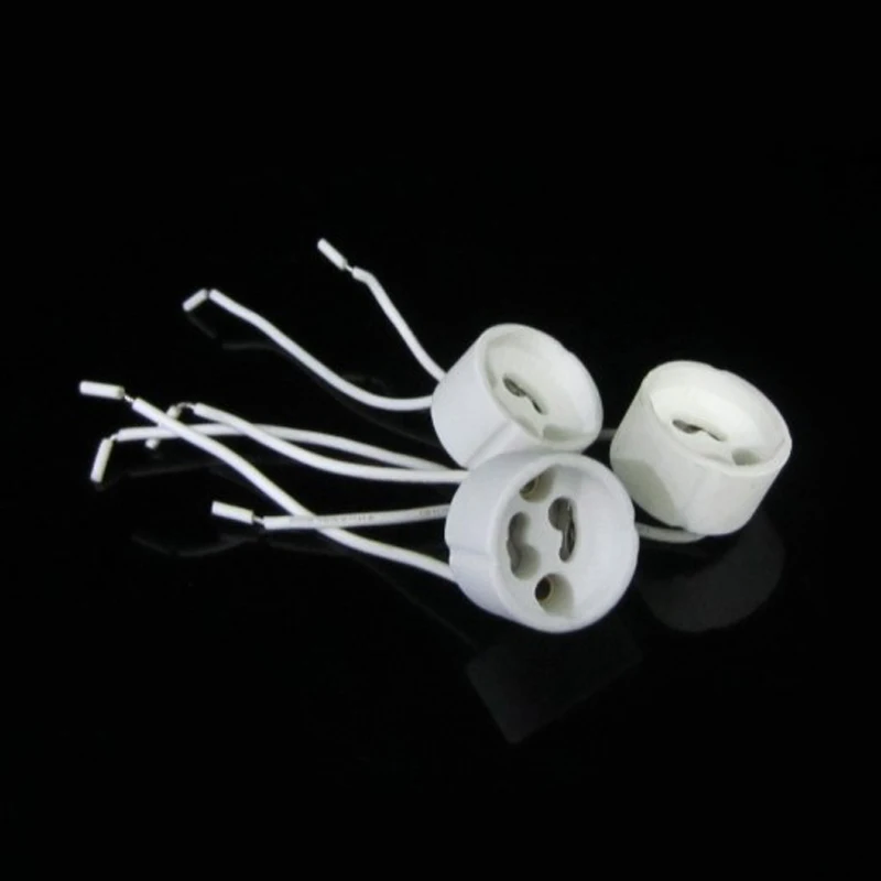 10pcs/lot GU10 Lamp Holder Socket Bbase Adapter Wire Connector Ceramic Socket for LED Halogen Light Light Accessory