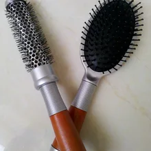 Розничная 2 шт. комплект Подушки щетка для волос с деревянной ручкой, Пластик щетка для волос