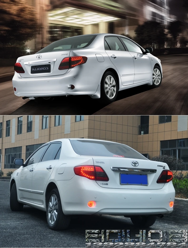 Автомобильный Стайлинг задние фонари для Toyota задние габаритные огни на Corolla 2007-2010 светодиодный задний фонарь задний багажник крышка лампы drl+ сигнал+ тормоз+ реверс