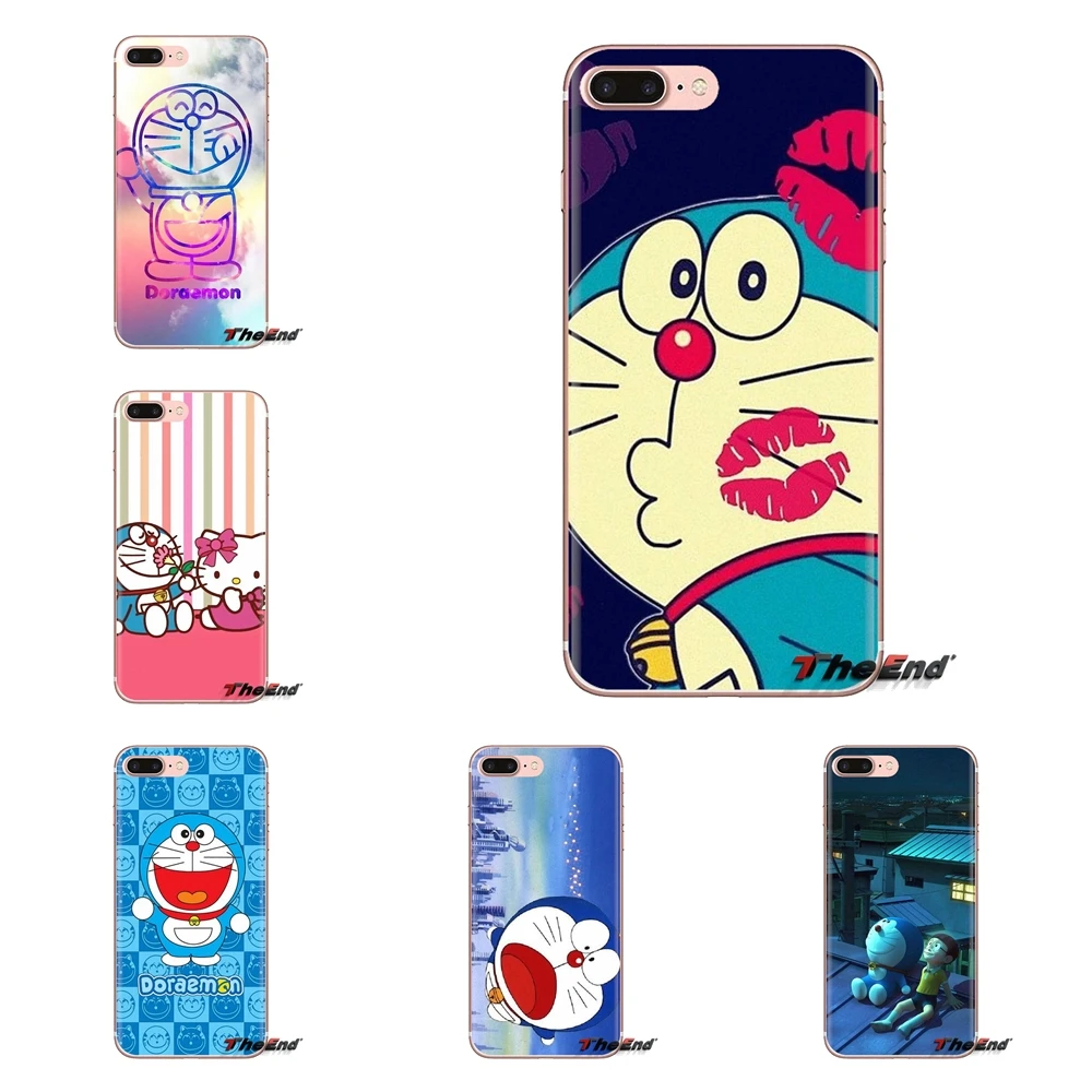 For Samsung Galaxy J1 J2 J3 J4 J5 J6 J7 J8 Plus 2018 Prime 2015 2016 2017 Silicone Phone Cover Bag Nobita Nobi Doraemon Blue Cat |