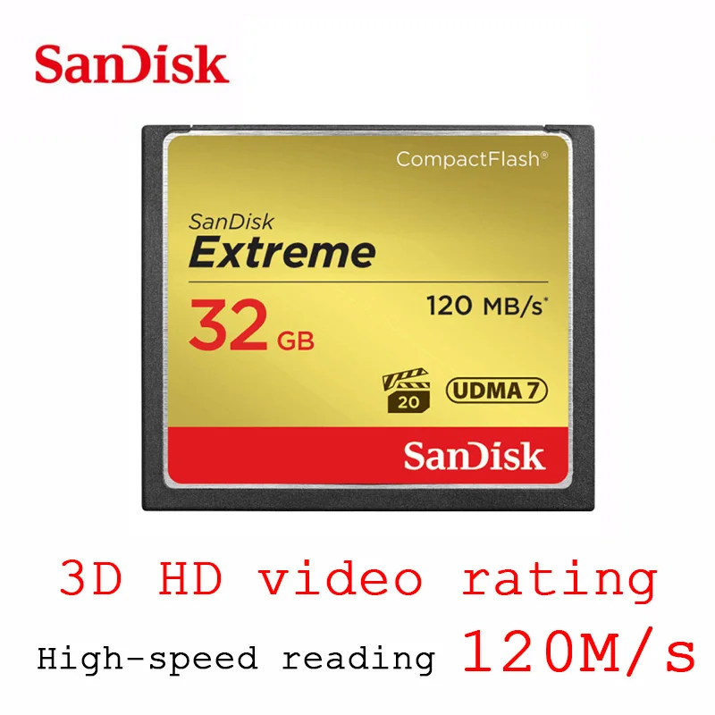 SanDisk CF карта Экстремальная памяти 16 ГБ 32 64 Гб 128 компактная флеш класс 10 120 м/с cf для