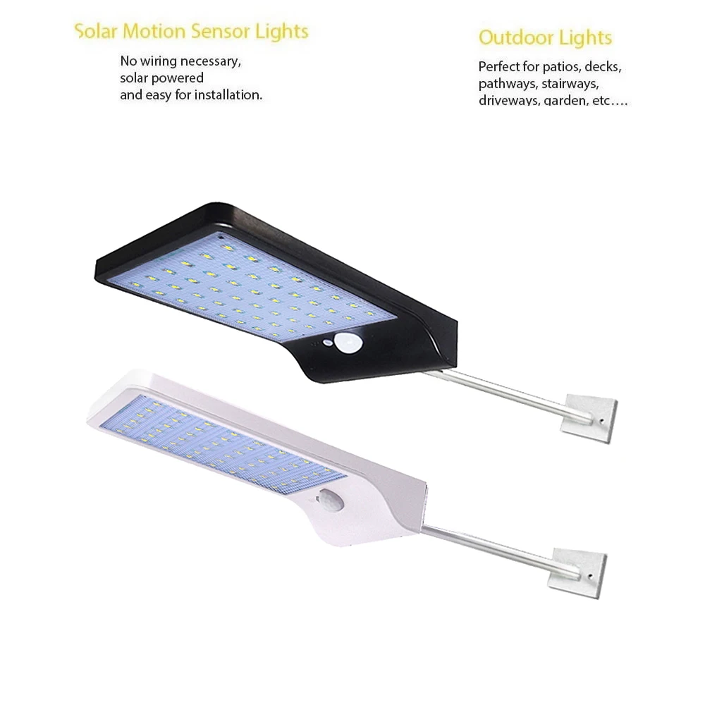 

Aluminum pole 48/36 LED Solar Power Street Light PIR Motion Sensor Light Garden Security spotlights waterproof Street wall Light