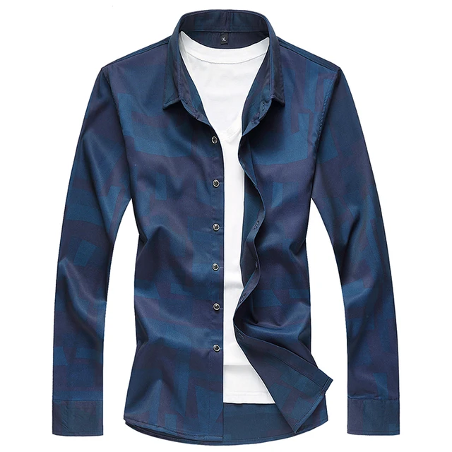 High quality Men Shirt Mens Business Casual Plus size M 7XL Shirts New