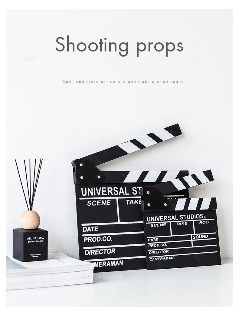 Nordic decorative ornaments ,black and white Clapboard film clapper director playing board photo studio shooting props bedroom  (2)