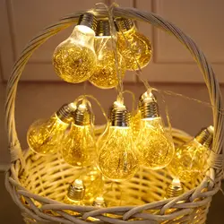 10 светодио дный светодиодных сказочных золотых прозрачных лампочек на батарейках гирлянды 1 м светодио дный светодиодные украшения для