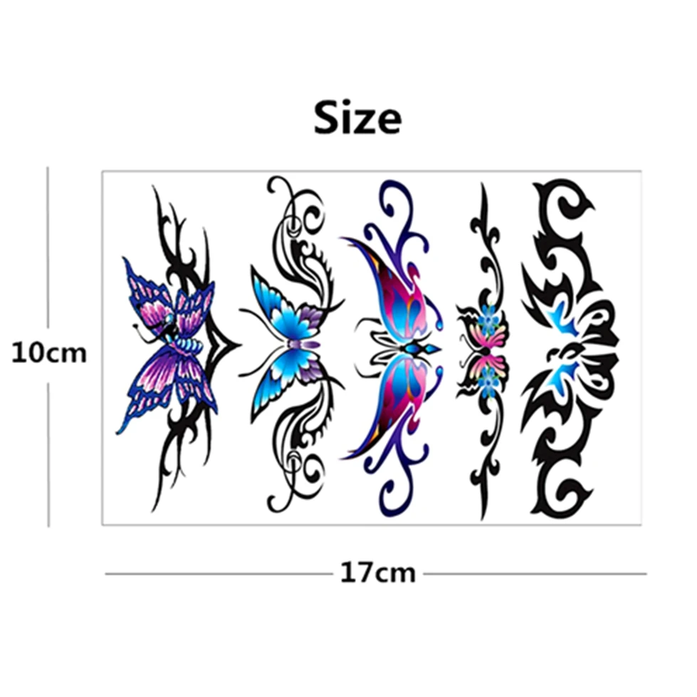 Nu-TATY Сексуальная Бабочка 3d Гирлянда временная татуировка боди-арт Вспышка татуировки наклейки 17*10 см водонепроницаемый поддельные хна для татуировки инструменты
