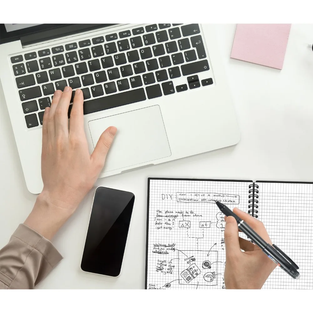 NEWYES A4 Smart Erasable Notebook Paper Reusable Wirebound Black Notebook App Connect Microwave Erase With pen for kids Students