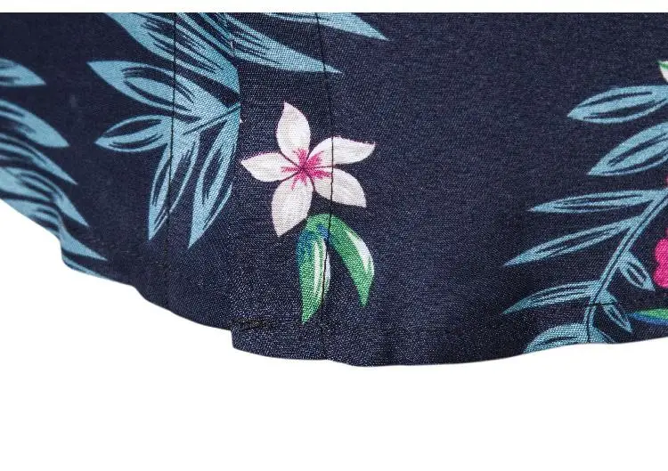 Летняя гавайская рубашка для Для мужчин одежда с коротким рукавом Slim fit Повседневное цветок социальных Для мужчин рубашка блузка Для