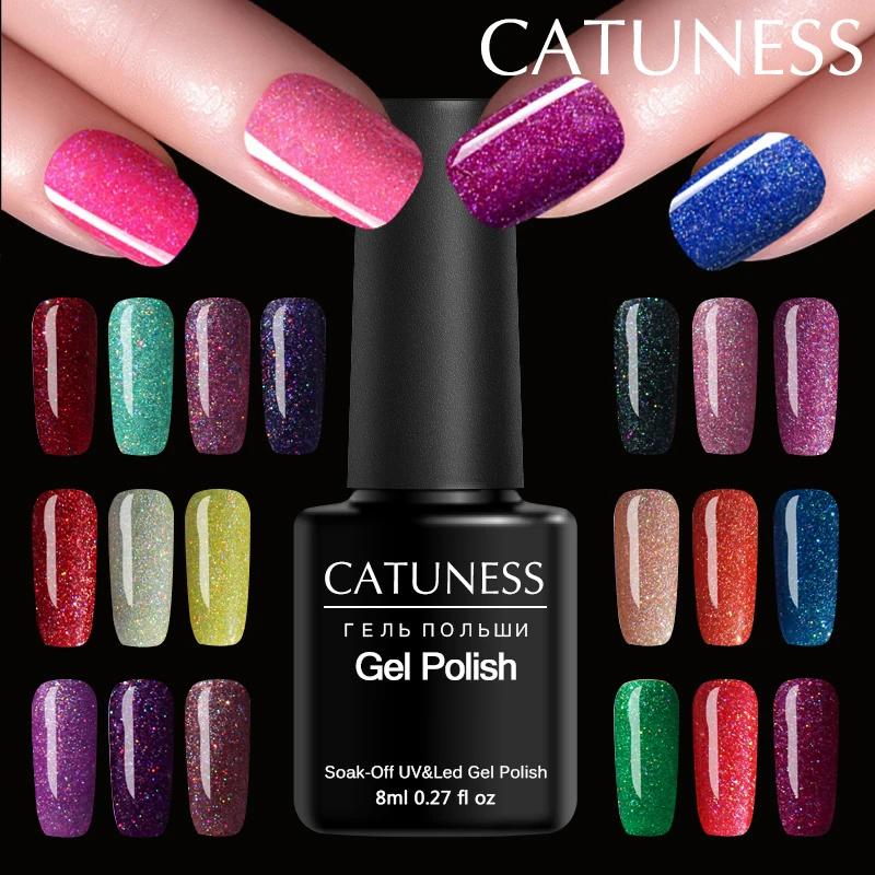 

CATUNESS Neon Gel Varnis Emerald Green Color Nail Design Semi Permanent Gel Polish Varnishes Nail Primers Manicure UV Lamp Gel